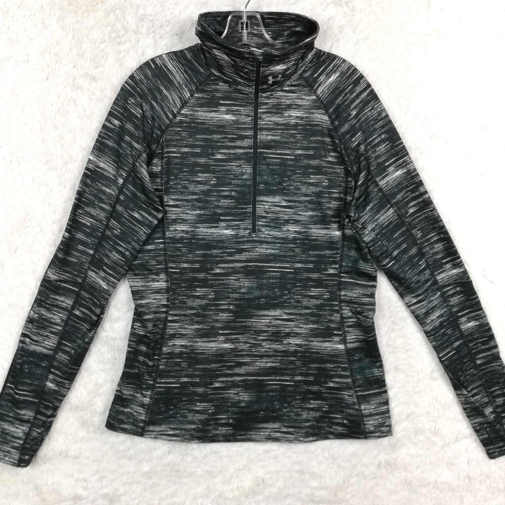 Under Armour Womens Half Zip Jacket Coldgear Cozy Reflective Logo‎ Green M